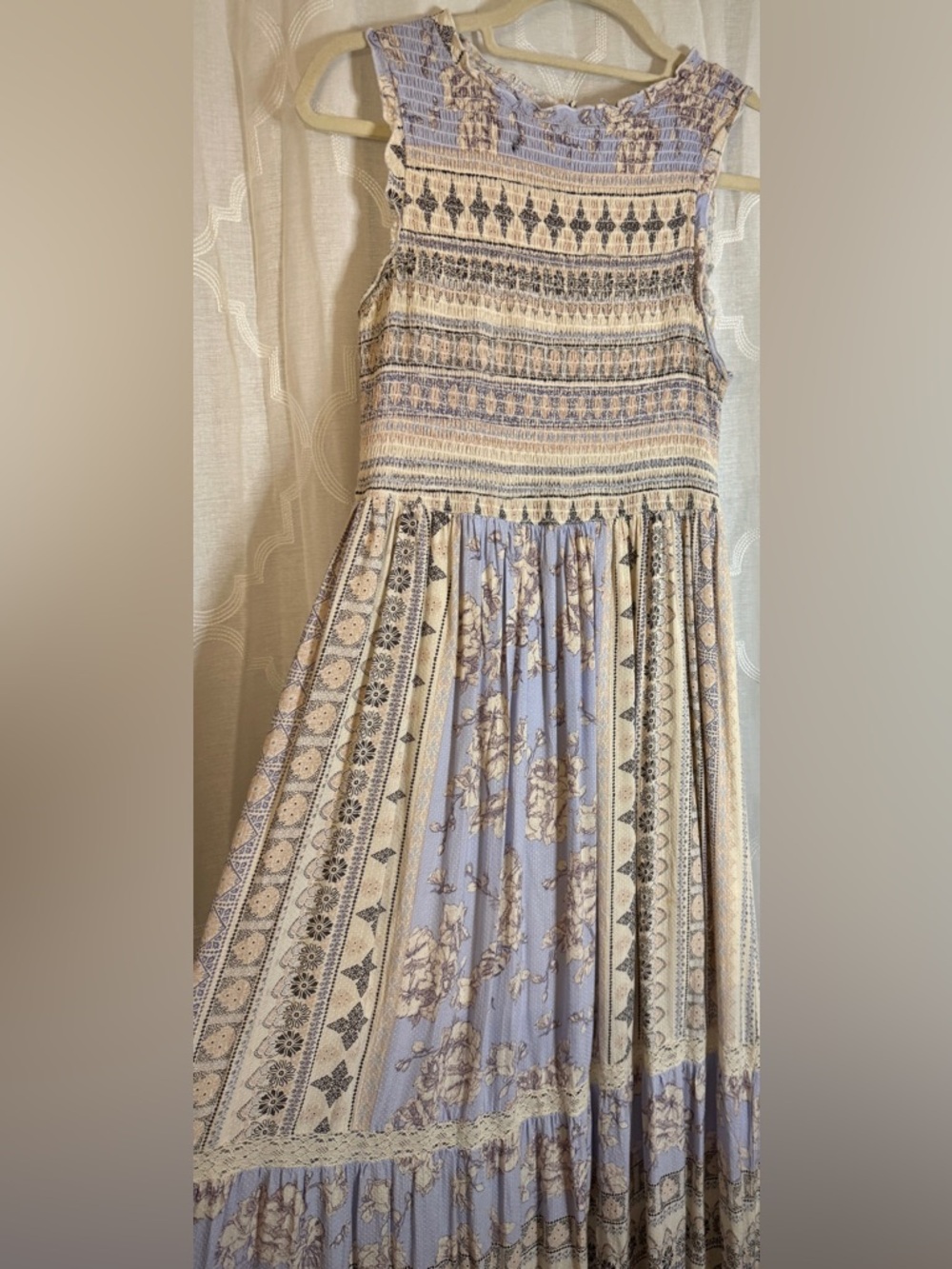 Altar'd State Lavender and Cream Boho Maxi Dress - Picture 3 of 11